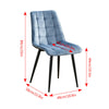 Set of 2 Dining Chair Velvet Soft Padded Seat and Backrest Metal Legs Kitchen