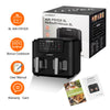 9L Air Fryer Oil Free Healthy Dual Zone Frying Cooker Low Fat Digital Oven 2400W