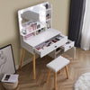 Dressing Table White Vanity Makeup Desk Drawers Mirror Stool Dresser Cabinet