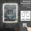 Large LED Bathroom Mirror Wall Mounted Vanity Makeup Defogger Rectangle Dimmable