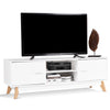 Modern TV Stand Wooden Entertainment Media Console Center with Storage Cabinets