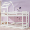 Kids Bunk Bed 3FT Single Pine Bed Frame High Sleeper Bed with Slide Ladder NS