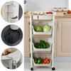 Home Kitchen Storage Unit Shelf Rack Storage Basket w/ Wheel uk 4 Tier