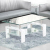 Glass Coffee Table With Storage Modern Living Room Furniture Tea Coffee Table