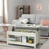 110cm Modern Lift Up Top Coffee Table Desk W/ Hidden Storage & Divided Shelf