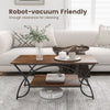 Modern Coffee Table 2-Tier Faux Marble Accent Table Snack End Table Living Room
