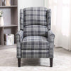 ONPNO Tartan Reclining Chairs Wing Back Armchair For Living Room Dark Grey