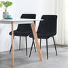 2 Pcs Black Velvet Dining Chairs with Backrest＆Padded Seat Living Room Modern
