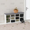 White Shoe Storage Bench Cabinet Ottoman Padded Seat Organizer Shelves Adjusting