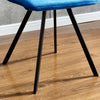4Pcs Velvet Dining Chairs Metal Leg Padded Dining Room Kitchen Office Blue Color