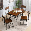 5 Piece Dining Table Set Rectangular Kitchen Table & 4 Chairs for 4 Person Brown