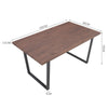 Industrial Dining Table Large Wooden Top Steel Legs Kitchen Dinner Furniture