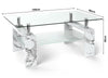 Glass Coffee Table With Storage Modern Living Room Furniture Tea Coffee Table