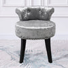 Ice Velvet Vanity Stool for Dressing Table Bedroom Upholstered Makeup Desk Chair