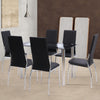 Kitchen Dining Table Chairs Modern Leisure Black Glass Unit Bar Metal Legs BPZH9