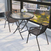 Garden Bistro Patio Furniture Set Folding Table Chairs Outdoor Indoor Rattan NEW