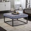 Grey Upholstered Coffee Table Sofa Side Side Chair Square Seat Footstool Stool