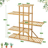 5-tier Bamboo Plant Stand Freestanding 10 Pots Flower Rack Display Storage Shelf