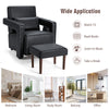 Modern Accent Sofa Chair with Ottoman Upholstered leisure Armchair Living Room