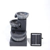 Solar Outdoor Garden Water Feature Fountain with LED Light Statue Rock Effect UK