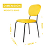 Dining Chairs 6 PCS Velvet Yellow Stackable Fabric Seat Metal Leg Home Office