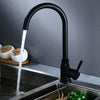 Modern Kitchen Sink Mono Mixer Tap Black Single Lever Swivel Spout Water UK