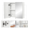 Bathroom Mirror Cabinet Double Full Door Cupboard Storage Shelf Wall Mounted