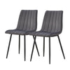 2 Pcs Grey Velvet Dining Chairs Metal Leg Padded Seat Kitchen Dining Room Chairs