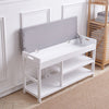 Wooden Shoe Bench with Cushion Shoes Storage Bench Padded Seat Shelves Drawers