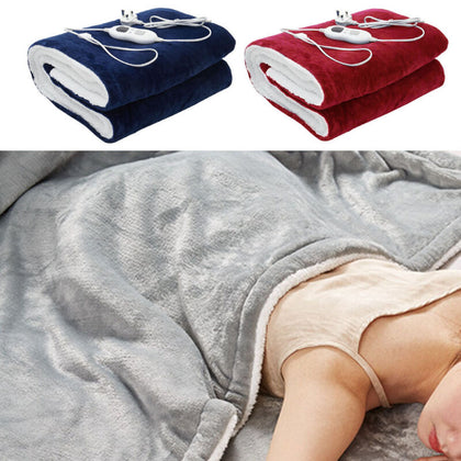 ELECTRIC HEATED THROW OVER BLANKET SOFT FLEECE WASHABLE HOME OFFICE TIMER WARMUK