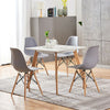Set of 4 Retro Style Lounge Office Chair Dining Chairs Wooden Legs Kitchen Grey