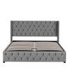 Ottoman Bed Frame Gas Lift Up Storage Bed King Size Grey Fabric Upholstered Bed