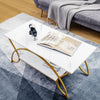 Modern Faux Marble Coffee Table 2-Tier Rectangular Accent Table Chic Cocktail