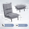 Modern Accent Chair w/Ottoman Faux Linen Fabric Lazy Sofa w/ Adjustable Backrest