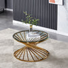 Living Room Coffee Table 80cm Round Tempered Glass Top & Stainless Steel Leg