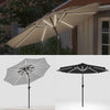 Solar LED Strip Parasol Outdoor Garden Sun Shade Umbrella With Crank Tilt