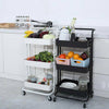 Kitchen Trolley Cart Storage Rack Tray Shelf Rolling Wheel With Handle 3 Tier