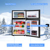 90L Compact Refrigerator Double Door Cooler Fridge Freestanding Freezer Home
