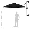 Wall-Mounted Parasol & Metal Pole Umbrella Patio Parasol Garden Umbrella