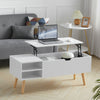 Coffee Table with Lift Top Storage Compartment Wood Living Room Reception Table