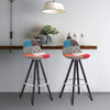 Set of 2 Breakfast Kitchen Bar Stools Backrest High Bar Chair Four Colours