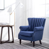 Ribbed Cocktail Wing Back Chesterfield Queen Anne Armchair Accent Tub Chair Sofa