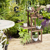 5 Tier Flower Plant Pot Rack Wood Display Stand Shelves Indoor Outdoor Garden