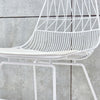 Industrial Set of 2 Metal Wire Mesh Dining Chairs White Retro Vintage Kitchen BN