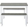 Industrial Wooden Dining Table Set 2 Bench Home Kitchen Furniture Patio Outdoor