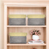 3Pcs Storage Baskets Foldable Linen Fabric w/ Handle Toy Clothes Organizer Box