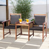 3PCS Wooden Furniture Set Outdoor Garden 2-Seater Table Chairs W/ Umbrella Hole