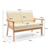 Wooden 2-Seater Loveseat Fabric Upholstered Lounge Arm Chair Sofa Chair Couch