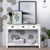 3 Drawers Console Table Hallway Storage Cabinet Sofa Side Table W/ Storage shelf