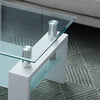 Modern White Glass Coffee Table 2 Tier With Shelf Rectangle MDF Legs Livingroom